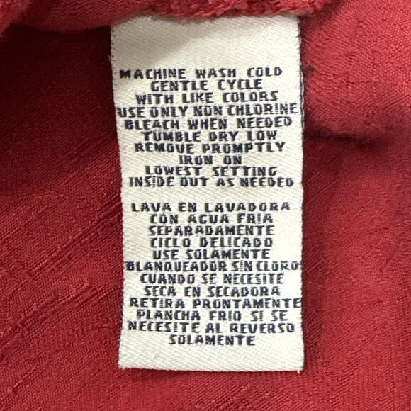 Vintage Caribbean Joe Rayon camp collar short sleeve button shirt Red Medium - Picture 7 of 7